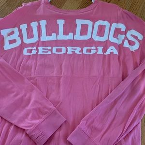 Pink Georgia Bulldogs long sleeve tee
